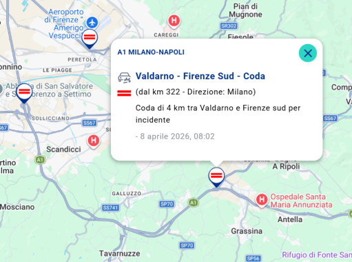 Il punto in cui si &egrave; verificato l'incidente